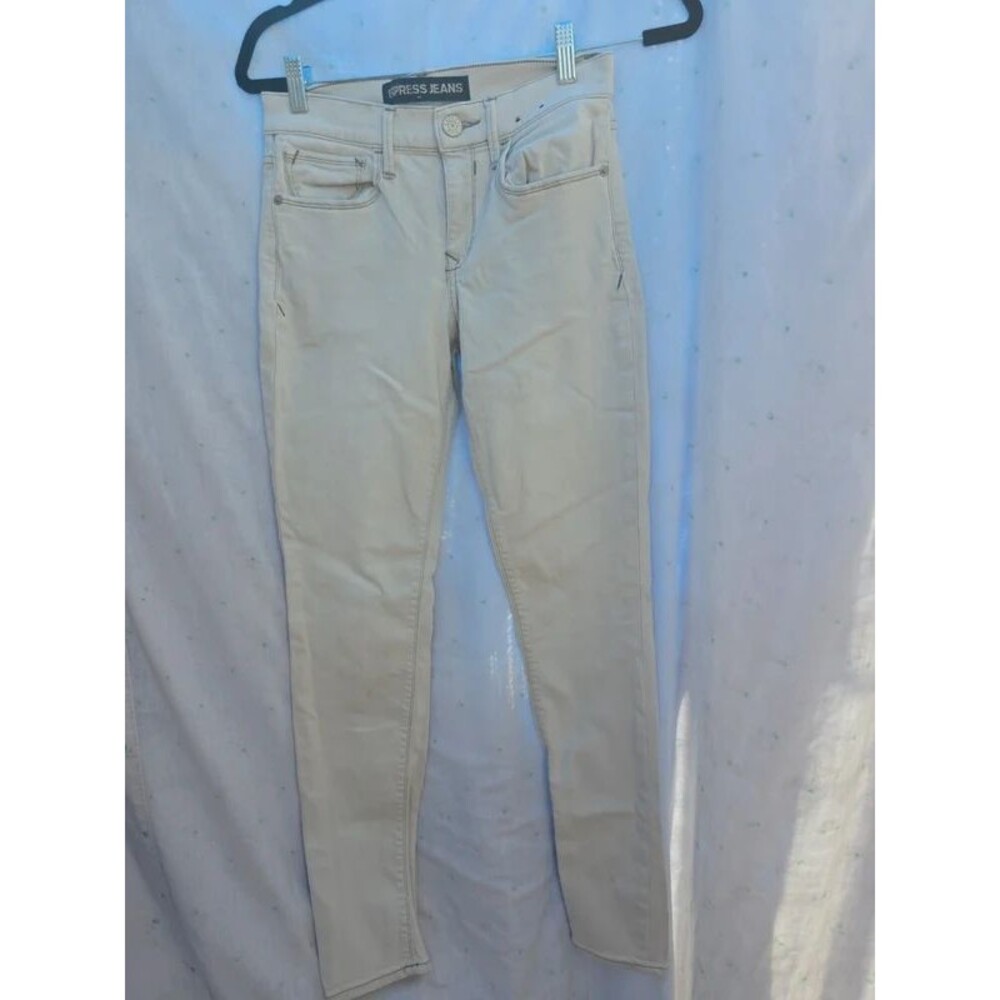 Express Jeans Size 4 Mid Rise Legging Beige Skinny Denim Pants